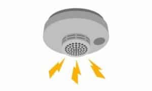 Disegno di un rilevatore di fumo con l'allarme acustico